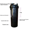 3 Layers Shaker Protein Bottle Powder Shake Cup Large Capacity Water Bottle Plastic Mixing Cup Body-Building Exercise Bottle 4