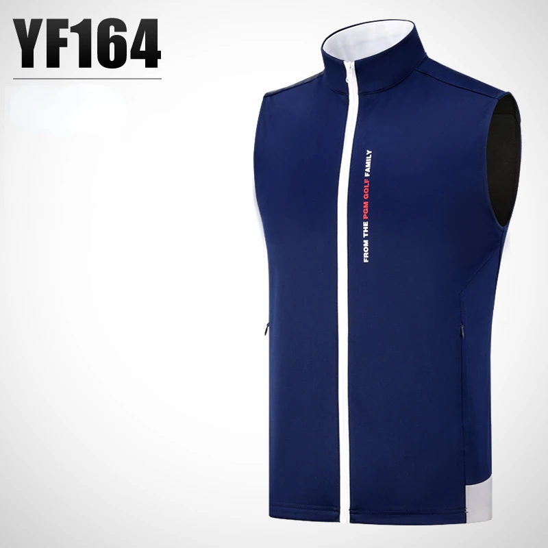 PGM Golf Men's Sweater Autumn Winter Vest Stand Collar Golf Clothing