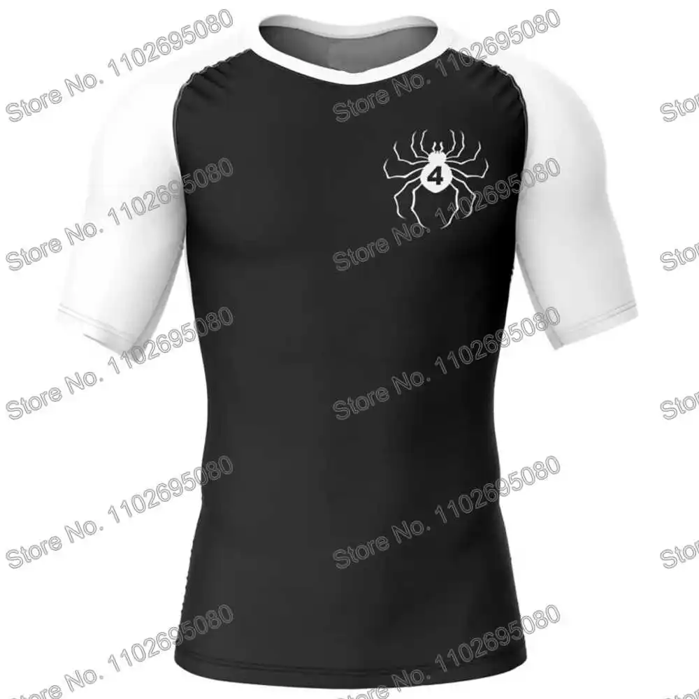 Hunter Surf Clothing BJJ MMA Men Cartoon Anime Rash Guard Short Sleeve Diving T-Shirt Tight Swimwear Summer Beach Floatsuit GYM