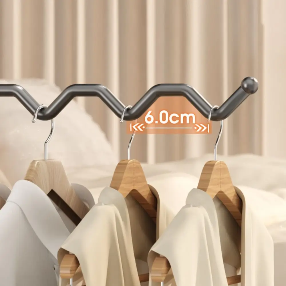 Multi-function Folding Clothes Hanger Single Pole Portable Stainless Steel Coat Hanger Balcony Bedroom Indoor Household Use 4