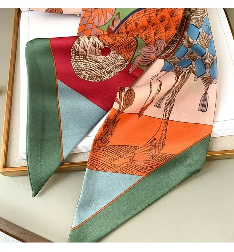 Design-Print Schmaler Schal Karierter Pferdehaarband-Schal Schmale Schals für Damen Taschenbänder Luxusmarken-Handgelenkstuch Foulard – Detail 14