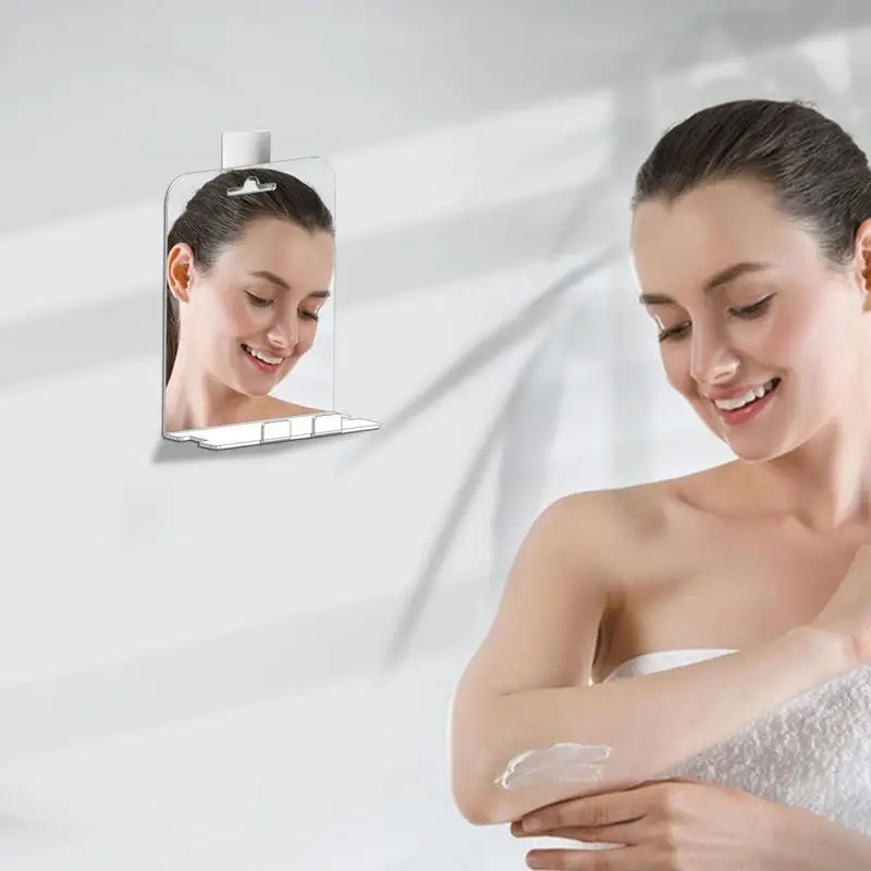 Anti Foggy Fog Free Suction Cup Mirror with Storage Shelf - China Wall  Mirror and Bathroom Mirror price