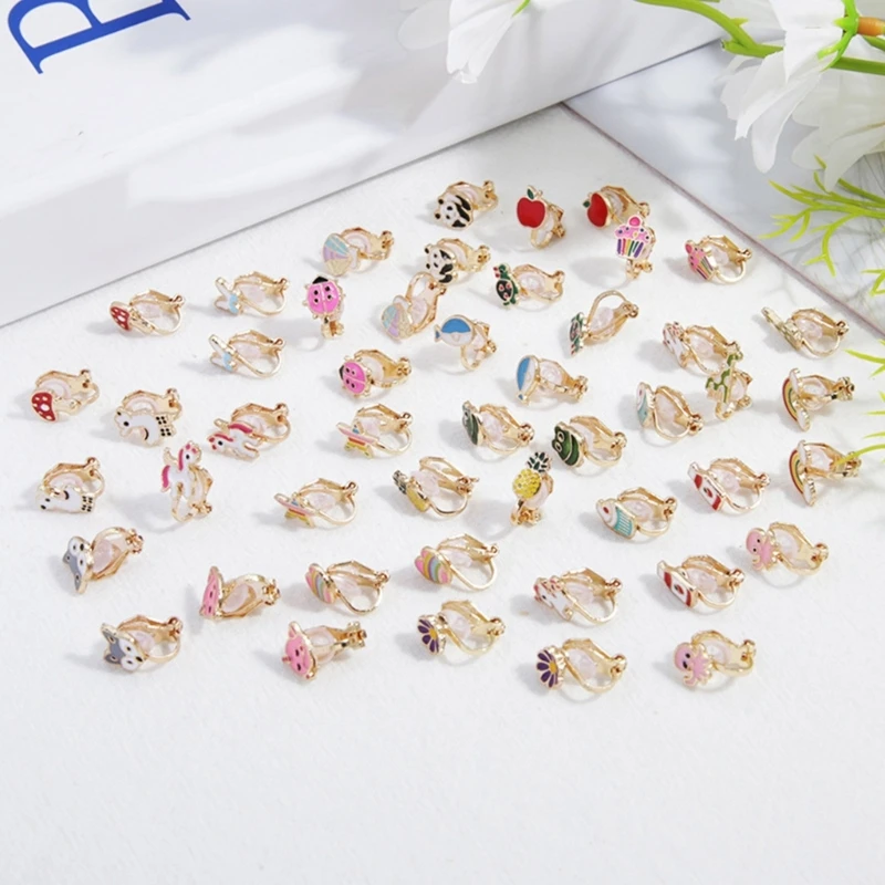 24 Pairs Assorted Animal Non-Piercing Earring for Women Girls Clip on Earrings