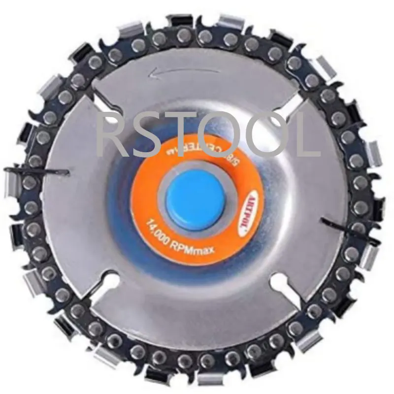 4 Inch Grinder Chain Saw Disc Woodworking Chain Plate Tool 4 Inch Multi-Functional Wood Carving Circular Saw Angle Grinding Tool 4 inch 3000w electric chain saw cordless pruning chainsaw garden tree logging woodworking power tool with battery