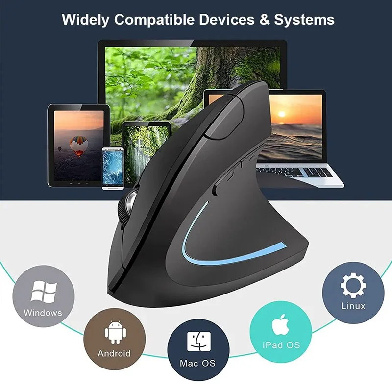 Vertical Mouse Ergonomic 2.4GHz Wireless Optical Mice 3 Adjustable DPI 800/1200/1600 6 Buttons for Laptop PC Computer Desktop wireless mouse optical mouse