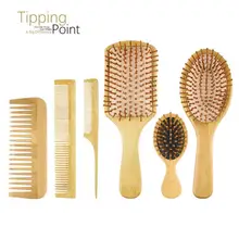 

6Pcs Wood Combs Set Healthy Paddle Scalp Hairbrush Bamboo Cushion Head Massage Brush Hair Care Drop Shipping