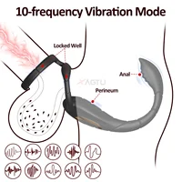 Vibrierender Cockring Penisring Sexspielzeug für Männer Paare Taint Stimulator Bullet Anal Butt Plug Prostata-Massagegerät Männliche Vibratoren 2