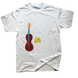 Vintage Double Bass Player Graphic Tee - Unisex Loose Fit Streetwear - XS (WHITE)