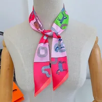 Silk Neck Scarfs Skinny Women Fashion Print Lady Hand Bag Scarf Hair Band Ribbon Decoration Head Wristband Tie 2022 Fashion 5