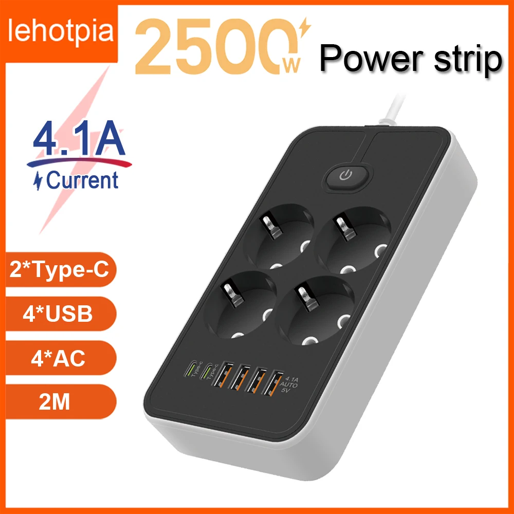 PowerStripEUPlugACOutletMultitapExtensionCordElectricalSocket