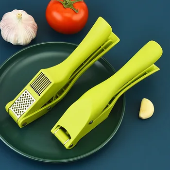2 In 1 Manual Garlic Press Multifunctional Pressing Mash Garlic Sliced Garlic Squeezer Vegetable Masher Tool Home Kitchen Gadget