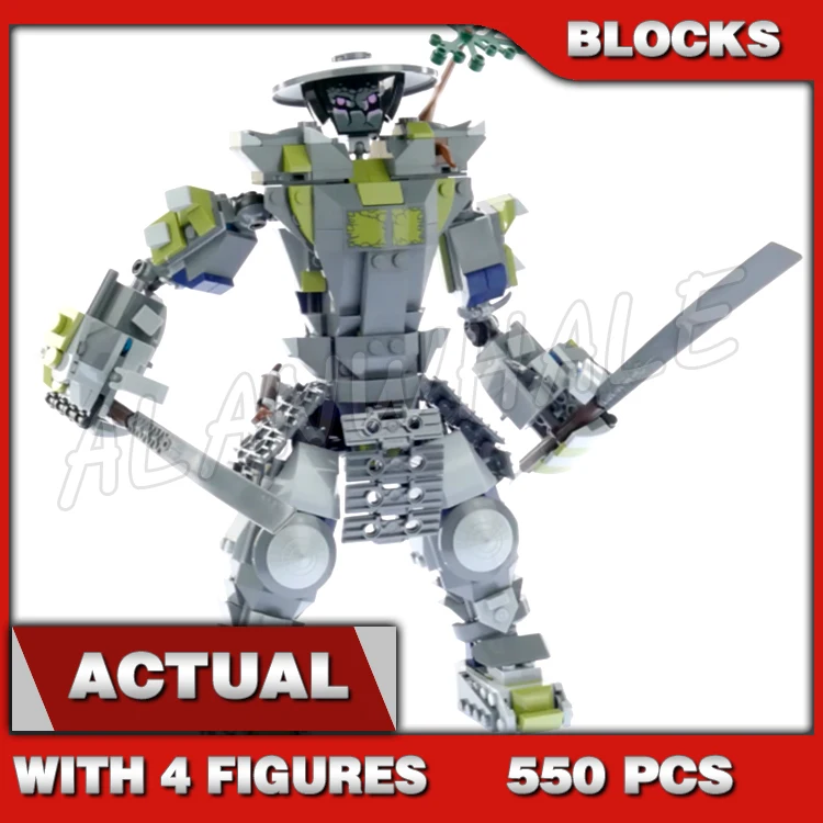 

550 шт., набор строительных блоков Shinobi Oni Titan Samurai Mech Harumi Lord Disc Shooter Posable Arms 10937, совместимы с моделями