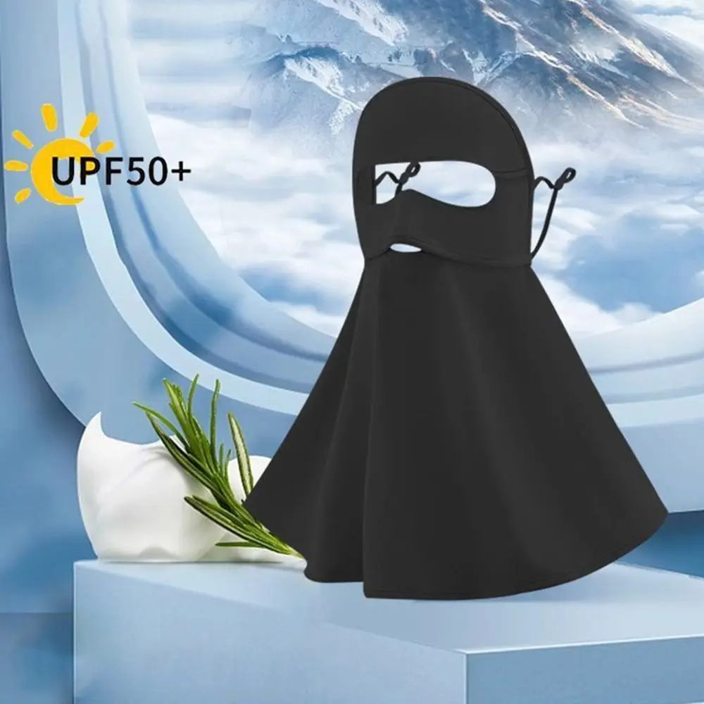 Summer Breathable Mask for Woman Anti-UV UPF50+ Sun Protective Scarf Ice Silk Mask for Cycling Sunscreen Shawl