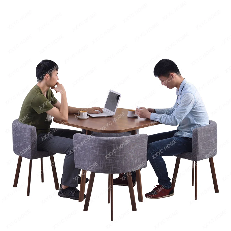 

Простой удобный десертный магазин, круглый стол и стул, сочетание зоны отдыха в маленькой квартире, ресепшн, креативная индивидуальность, обеденный стол