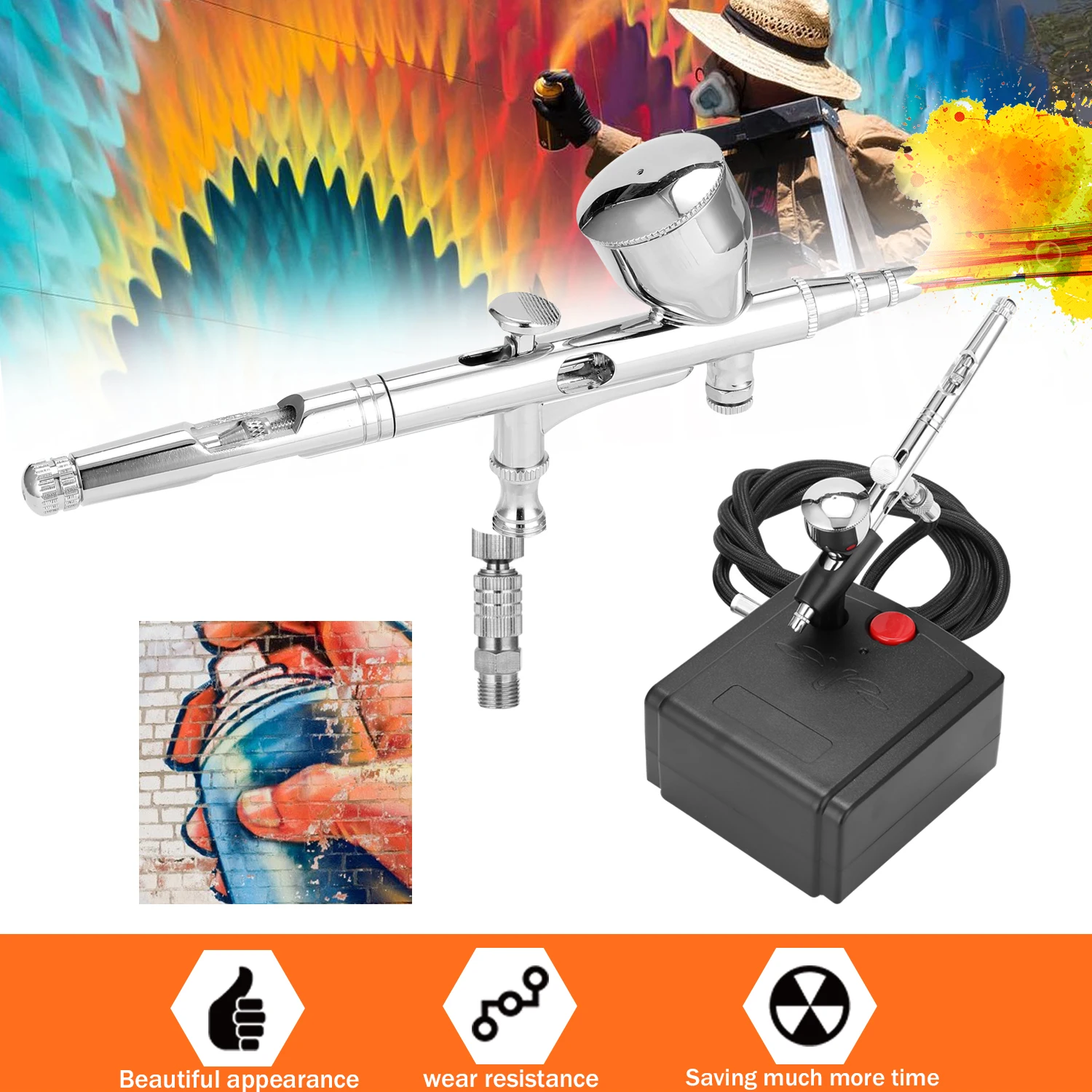 Portable Airbrush Spray Gun Kit Mark Pen With Compressor Set For Art Paint  Painting Modeling - AliExpress