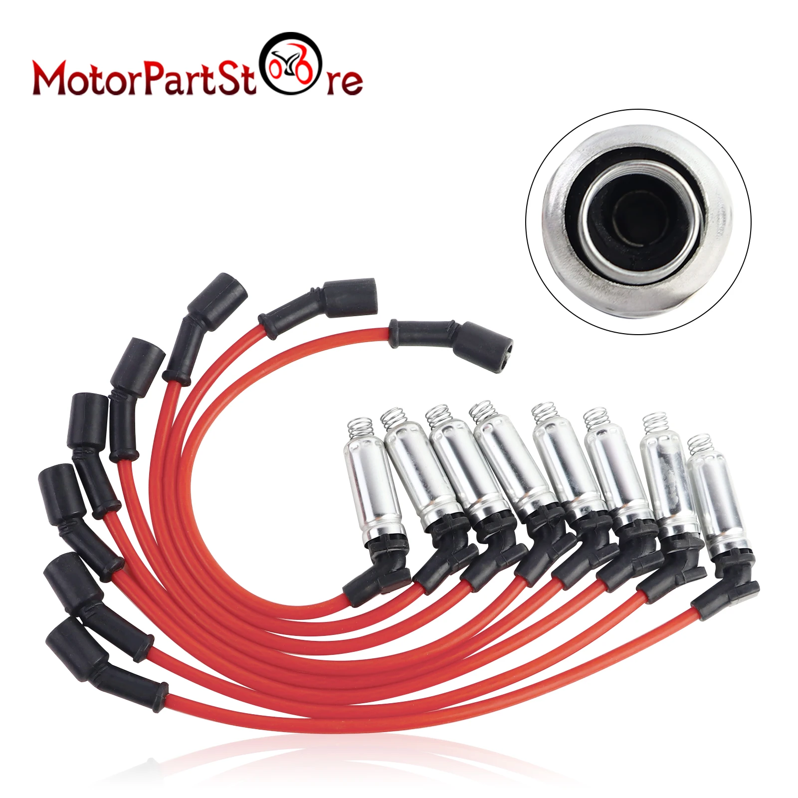 8 Packs Spark Plug Wires Ignition Cable M8-48322 483227831 for Chevy 1500 2500 Silverado GMC Sierra Yukon Suburban 4.8L 5.3L