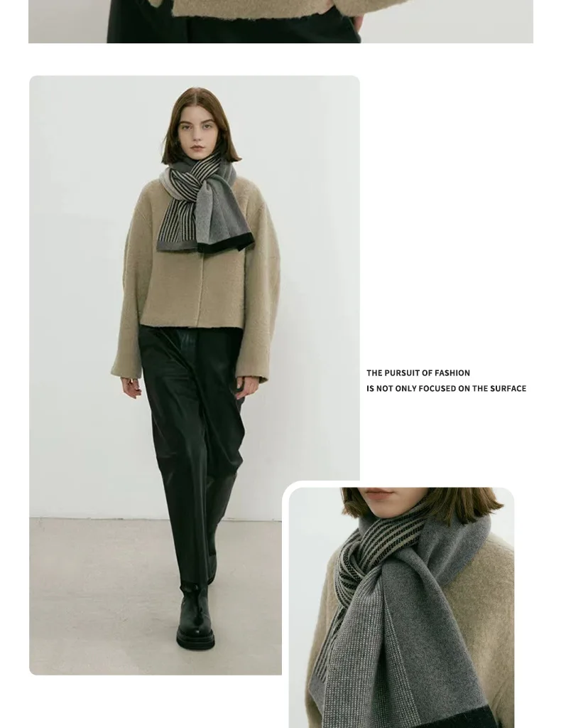 Knitted Scarf Vintage Style Warm Winter Accessory For Unisex_voghion.com