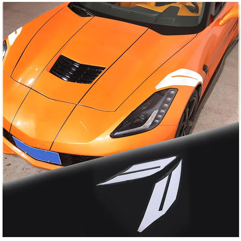 

For Chevrolet Corvette C7 2014-2019 PVC car headlight decorative stickers exterior molding modification accessories 2Pcs