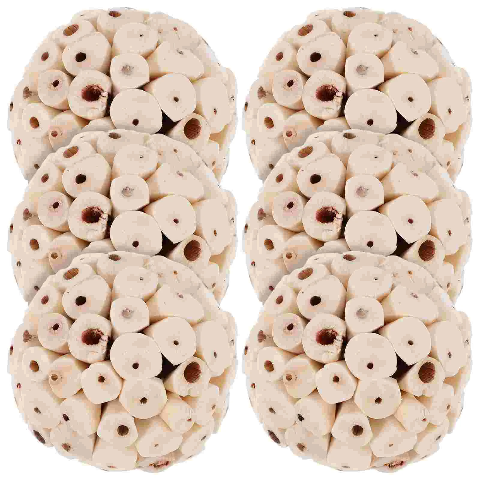 

6 Pcs Bird Toys Parrot Foraging Rabbit Treats Small Animal Chewing Ball Wooden Rat Guinea Pig