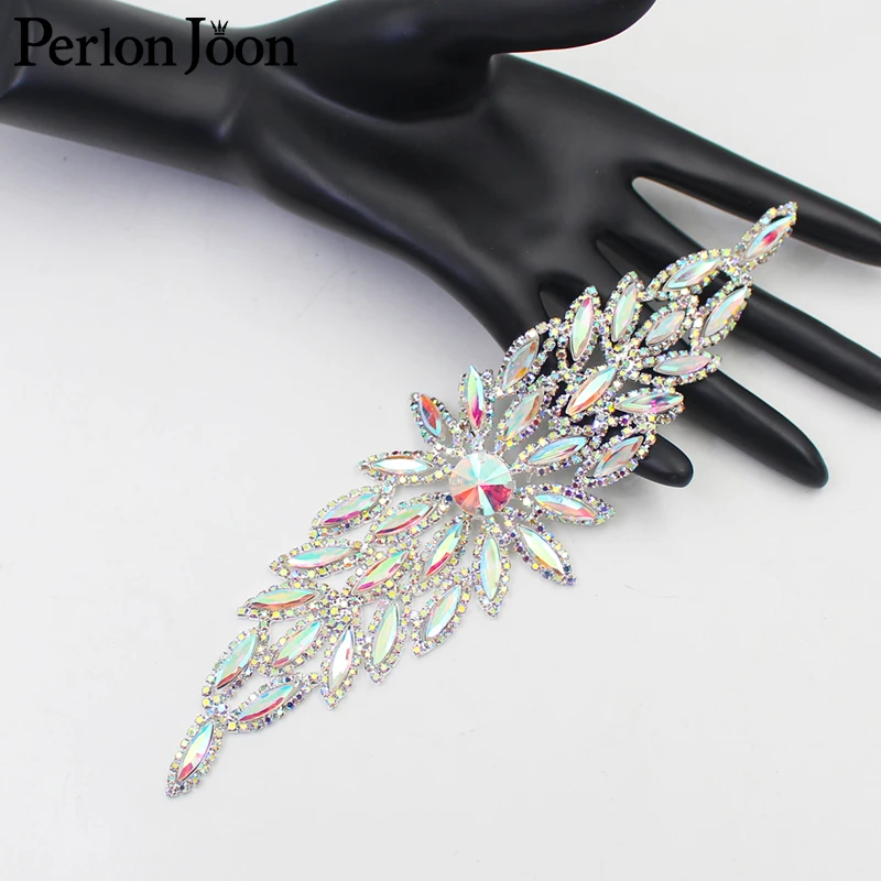 Funkelnder Pferdeauge-Kristall in zwei Größen, lange Applikation, Strass-Aufnäher zum Nähen für Braut-Kopfschmuck, Hochzeitskleid-Accessoires YHC033 – Detail 5