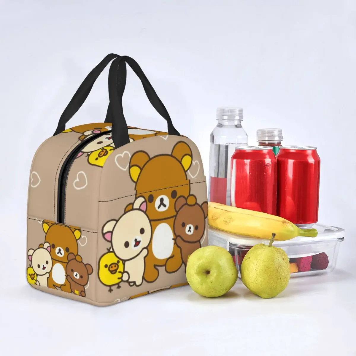 Rilakkuma Design Insulated Lunch Bag for Outdoor Picnic Cartoon Characters Waterproof Cooler Thermal Bento Box Women Children