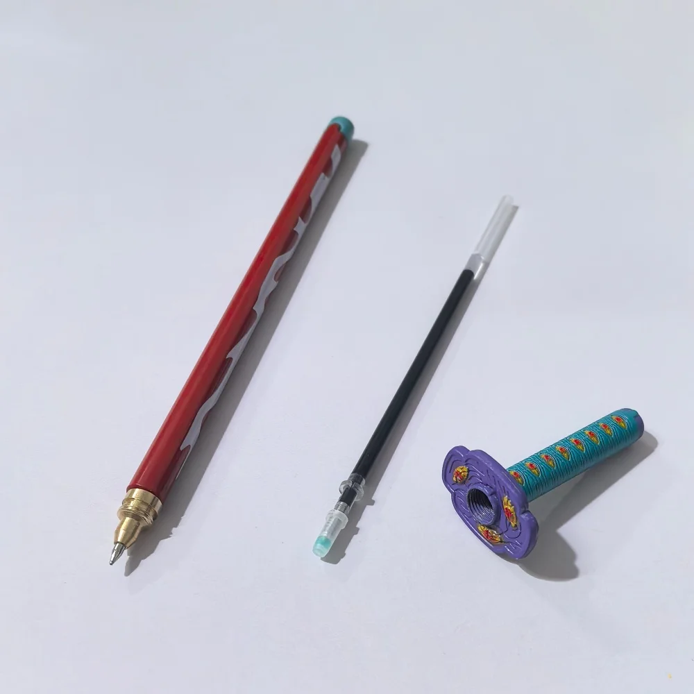 인기 최고의 연간 선물 애니메이션 데몬 모델 젤 펜 0.5mm 검정 리필 코스프레 소품 어린이 학생 선물 슬레이어 무기 검