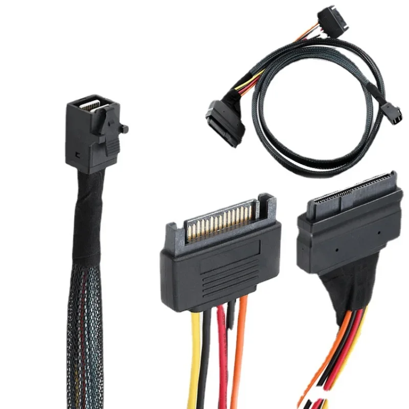 Built-in 12g Mini Sas hd para U.2 36p Sff8643 para Sas U.2 Cabo Sff9639 0.5m 1m com 15pin Sata Fonte de Alimentação Adequado para U.2 Ssd - Imagem 5