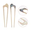 2 Pcs U Shaped Hair Pins Stick Bridal Hairpin Japanese Sticks Women Barrettes Clip Fork Metal 1