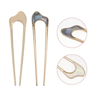 2 Pcs U Shaped Hair Pins Stick Bridal Hairpin Japanese Sticks Women Barrettes Clip Fork Metal 1