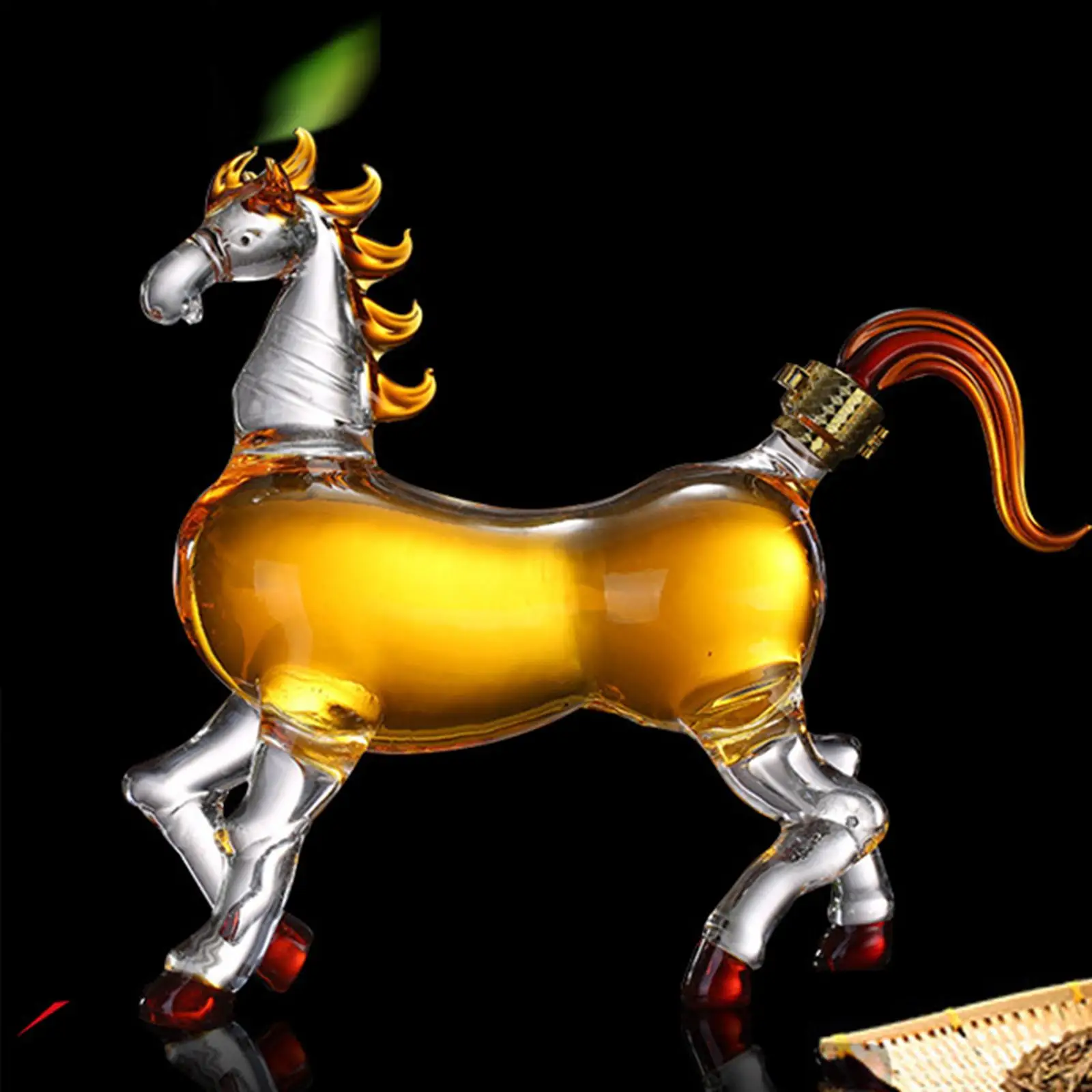 Creative Horse Shape Decanter 1L Horse Container Glass Holder Stand , Gifts for Men Transparent for Decoration