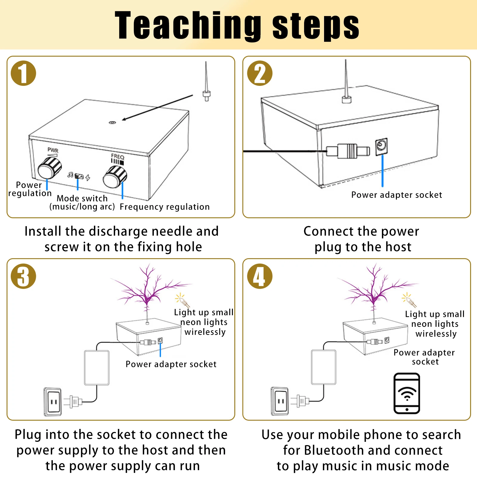 Tesla Coil Music Box Bluetooth Connection Music Coil Touchable Artificial Spark Gap Arc Generator Desktop Toy Gift For Kids ﻿