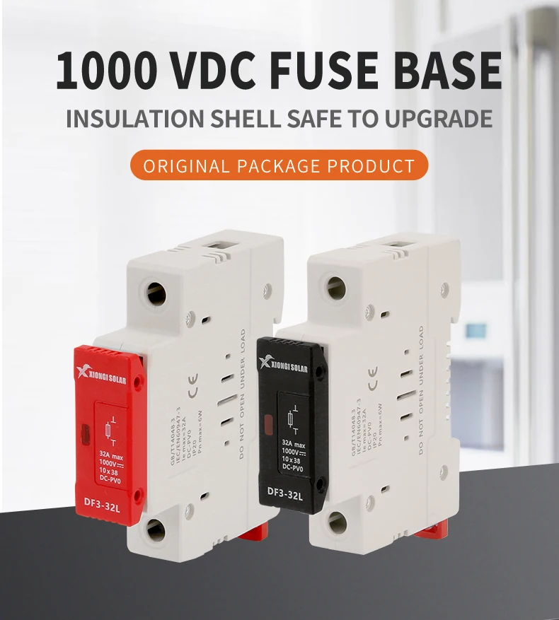 Solar-DC-Sicherungen 1000 V PV Photovoltaik 10 A 15 A 20 A 25 A 30 A 32 A-DC Sicherungshalterbasis für Sonnensystem-Kurzschlussschutz gpV – Detail 1