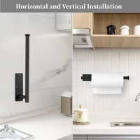 Paper Towel Holder Punch-Free Roll Paper Holder Kitchen Tissue Shelf Under Cabinet Fresh Film Tin Foil Holder Accessory 2
