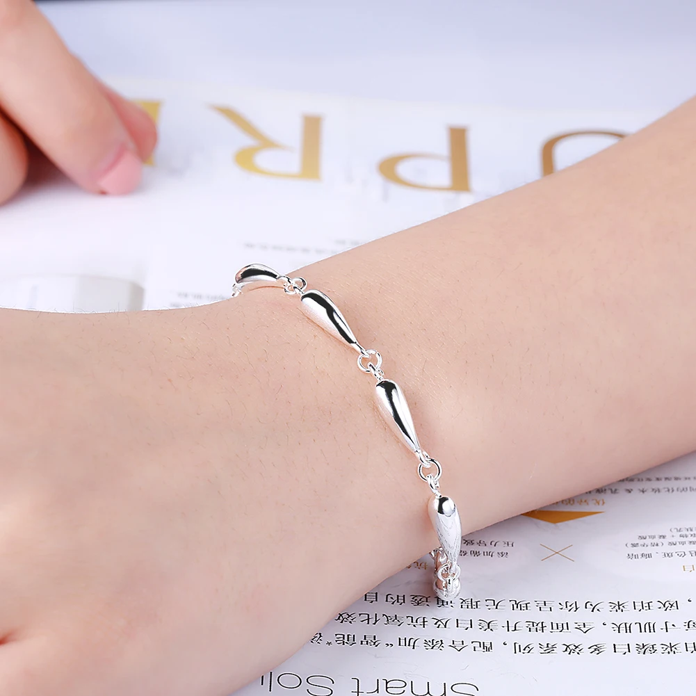 Loutade Set Di Gioielli In Argento 925 A Goccia D'Acqua – Collana 45+5 Cm E Orecchini Pendenti, 7 Colori, Regalo Per Donna