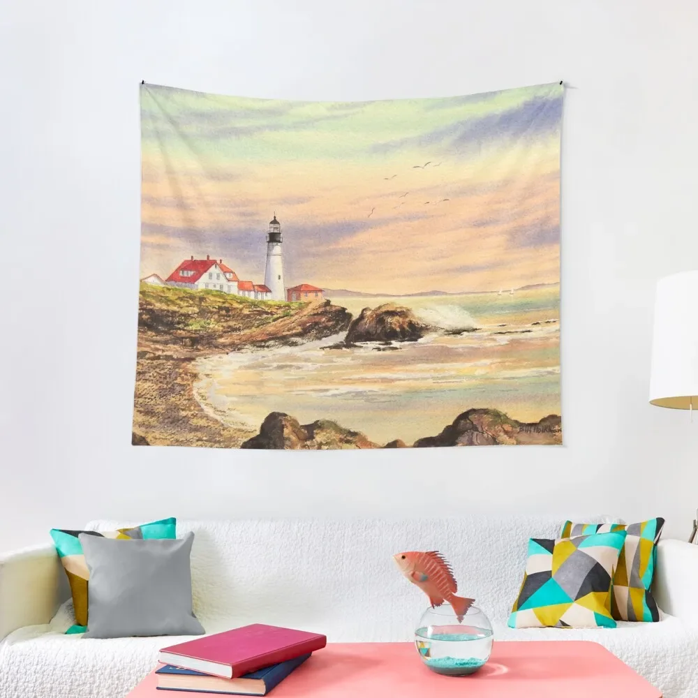 

Portland Head Lighthouse Maine Tapestry Room Decor Aesthetic Hanging Wall Wallpapers Home Decor Tapestry