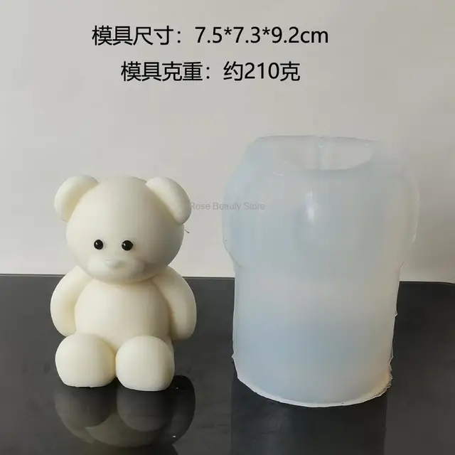 Stampo In Silicone A Forma Di Orso Per Candele E Saponi - Fai Da Te, 9.2x10.2cm