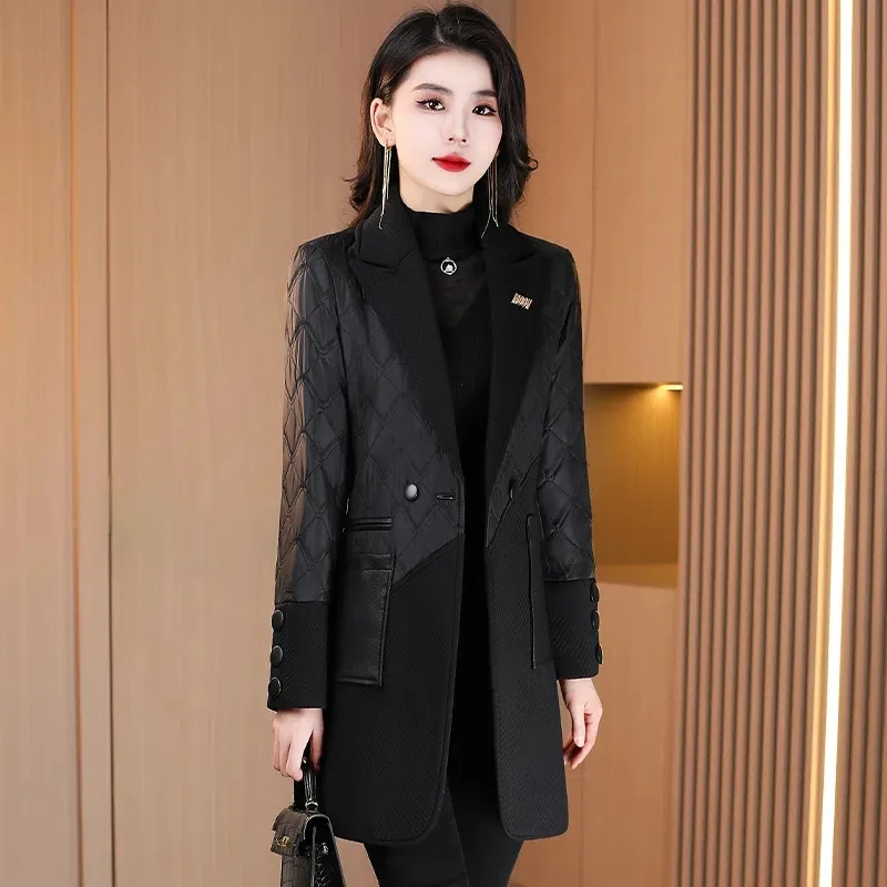 

Woolen Coat For Women Autumn/Winter 2022 New Hot Style Small man With Cotton Thickened Medium Long Padded Cotton Coat Pure Color
