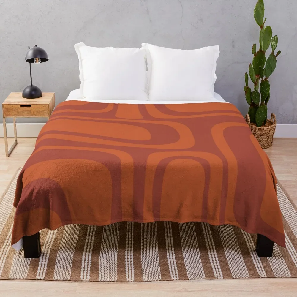 

Palm Springs Retro Midcentury Modern Abstract Pattern in Mid Mod Burnt Orange Throw Blanket Giant Sofa Blanket Blankets For Baby