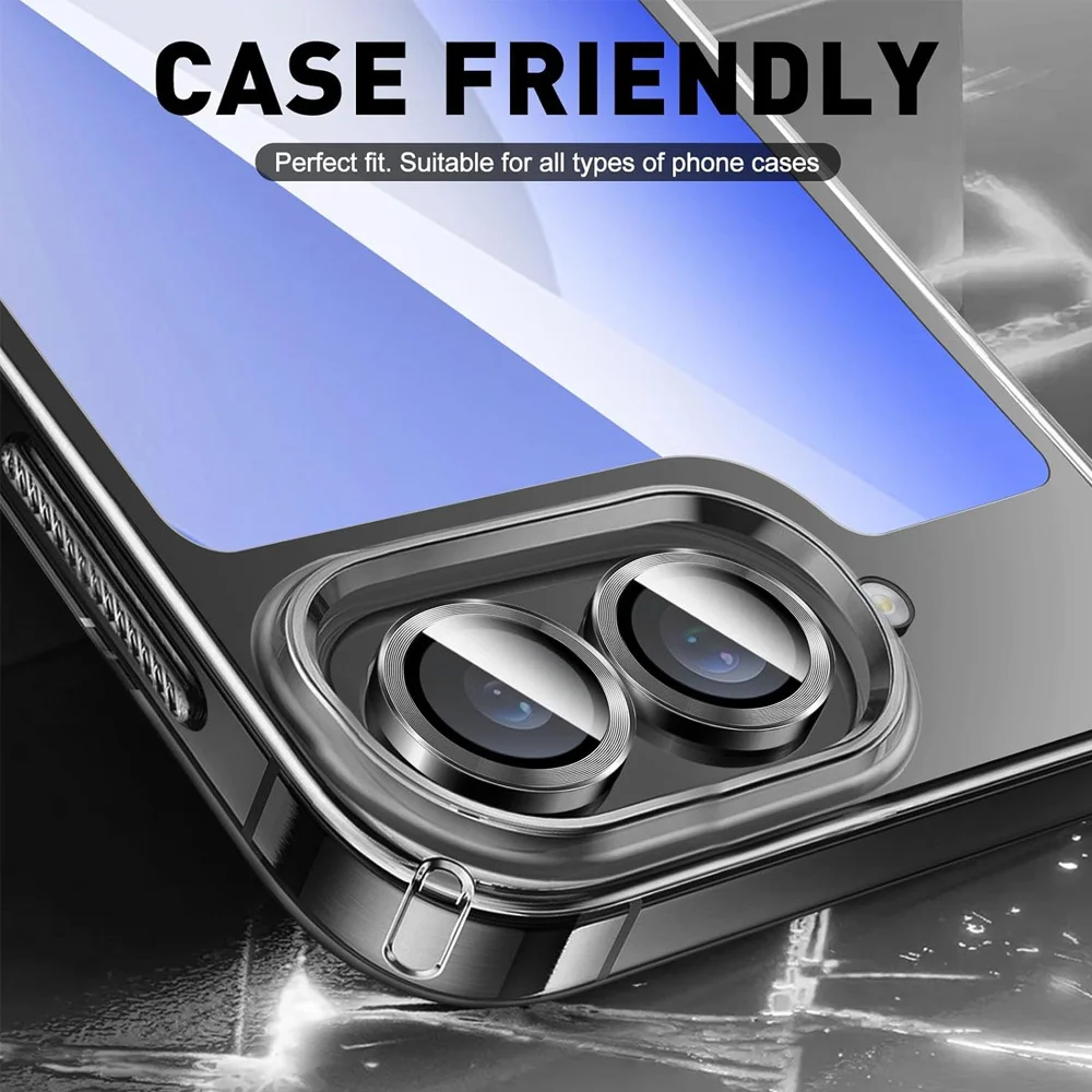 Enhanced Camera Screen Protector for Samsung Galaxy Z Flip7 - Metal Ring Lens Film with Tempered Glass