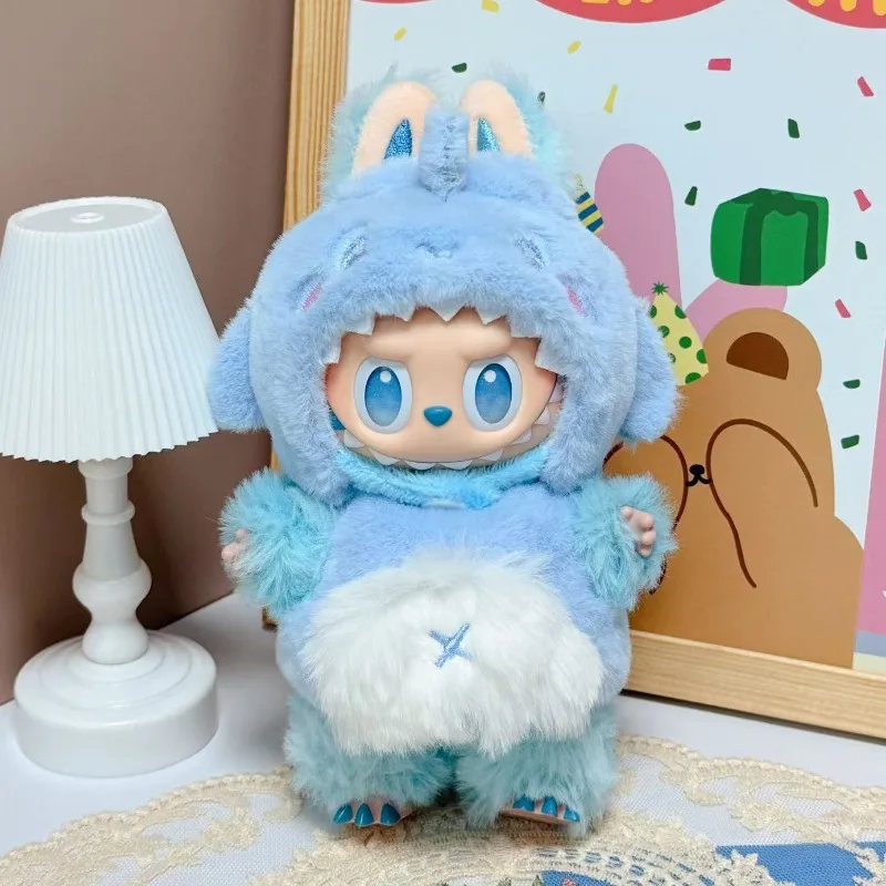 Labubu 2nd Gen Sitting Party Plush Outfit – Macaron Shark Edition Doll Clothes (No Doll Included) 2