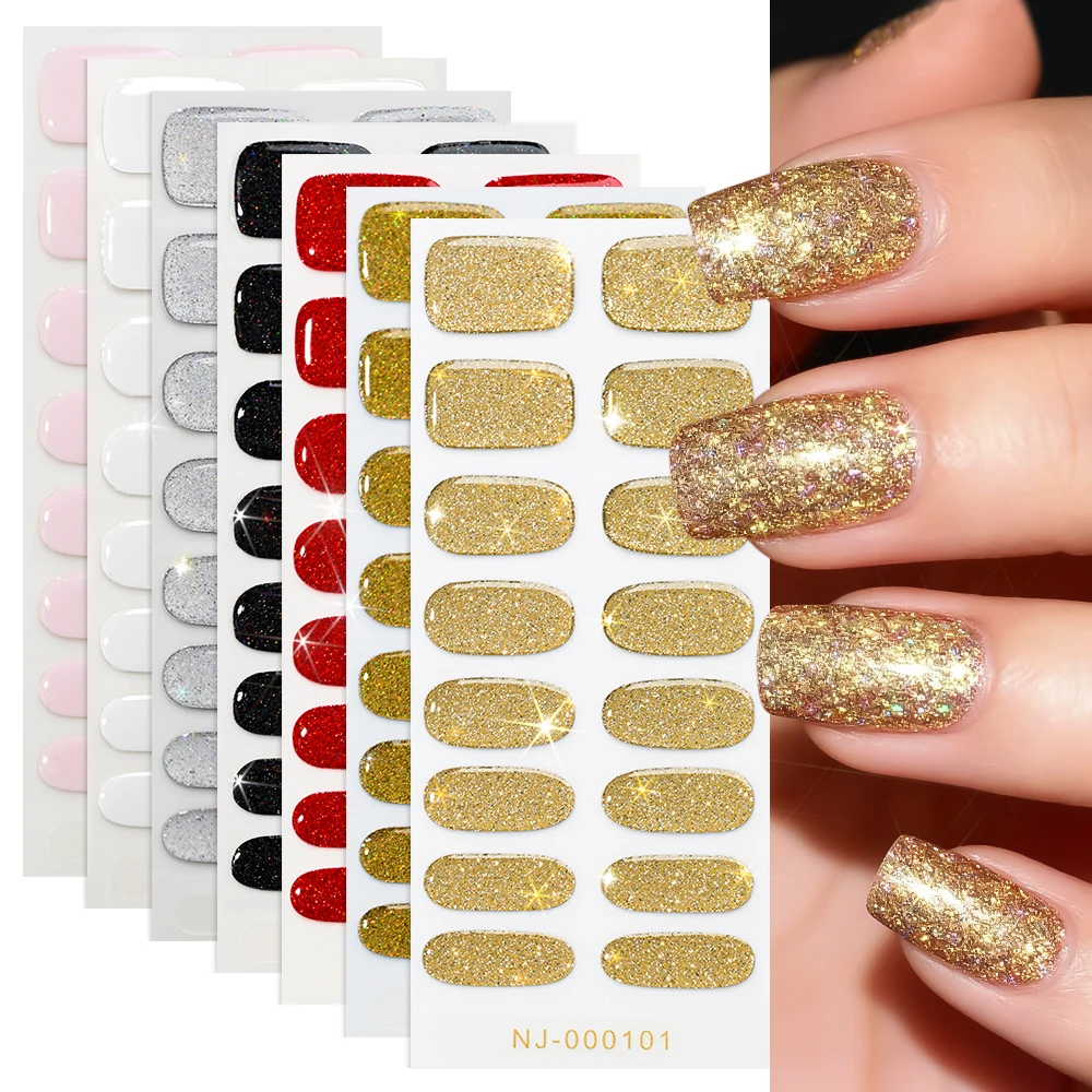 Elegant Pure Pink Semi-Cured Nail Stickers - Long-Lasting Self-Adhesive Gel Nail Wraps