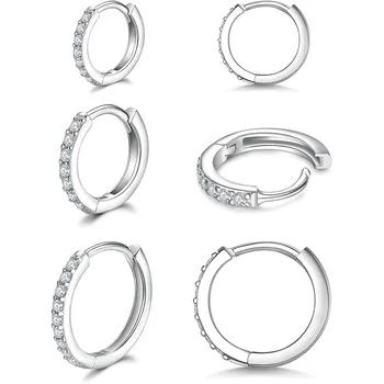 925 Sterling Silver, 14K Gold Plated Ear Cuff Tiny Earrings for Women Men 1