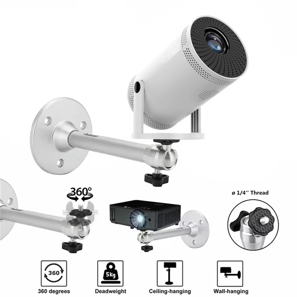 360&deg; Rotatable Aluminum Projector Bracket for HY300 HY320 Portable Projector Beamer Holder projector bracket