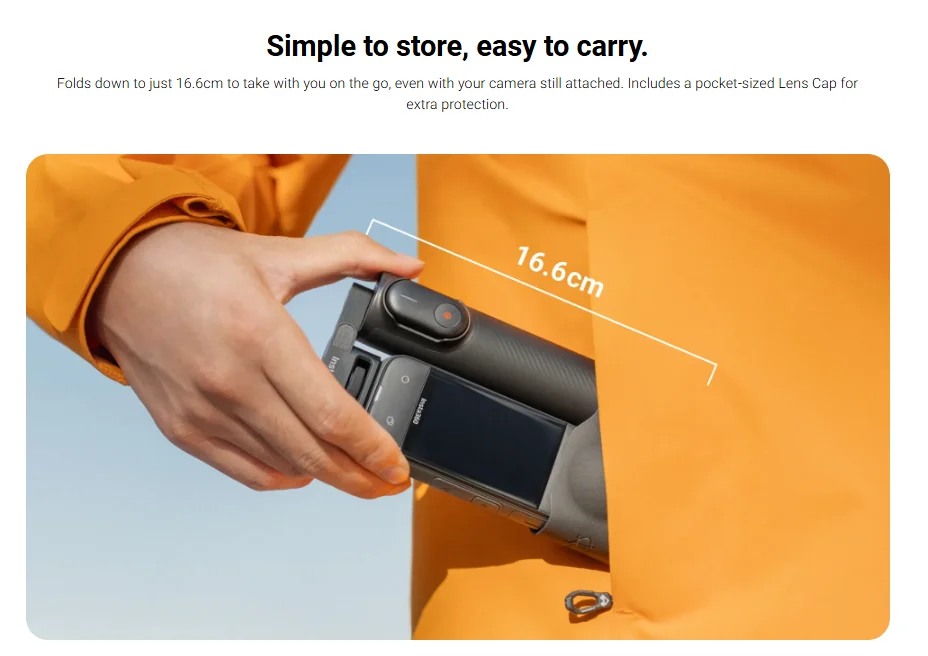 Accessories Insta360 Foldable 2-in-1 Selfie Stick Remote Kit (1/4