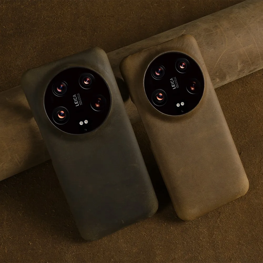 حافظة جلدية أصلية بنمط كريزي هورس لهاتف Xiaomi 15 Ultra 14T Pro 12 13T غطاء خلفي عتيق مقاوم للصدمات