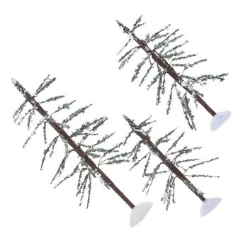 3Pcs Mini Snow Frost Christmas Tree Set Artificial Pine Desktop Tabletop Holiday Decor Winter Table Decorations