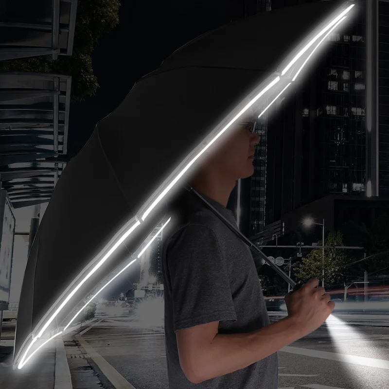 LED Umbrella Male Female Dual Purpose Fully Automatic Reverse Folding Umbrella Large Size