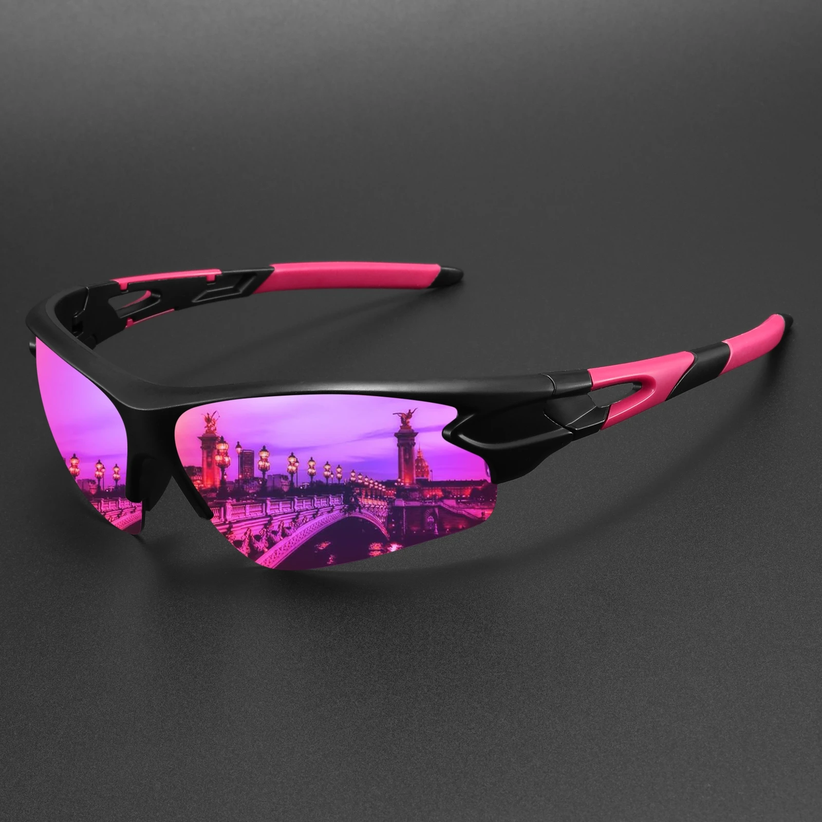 Neue umlaufende Sport-Sonnenbrille, halbrandlos, leicht, zum Radfahren, Wandern, täglich, Unisex, UV400, beschlagfrei, Outdoor-Brille – Detail 8