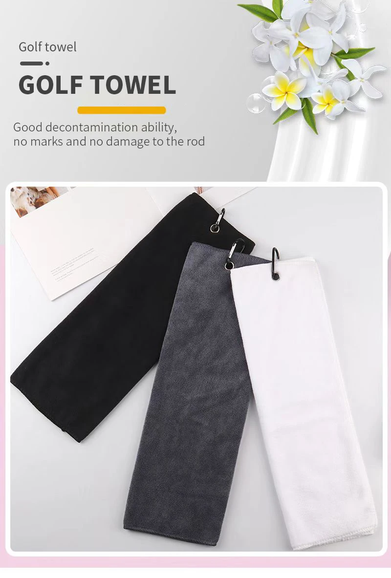 Tri-fold Golf Towel | Premium Microfiber Fabric | Heavy Duty Carabiner Clip | Four Color Options | Gift For Men And Women 4