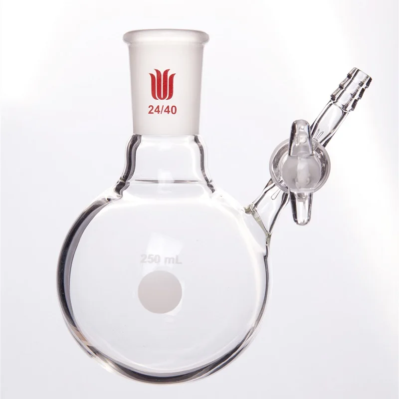 

SYNTHWARE Reaction flask, 2mm aperture glass valve, Single necked reaction ball bottle, Borosilicate glass, F53